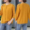 Women's Knits Pull Perle Students Cardigan Fashion Yellow Sweater Women Embroidered Knit Shirt Blanc Dentelle White Knitting Autumn Winter