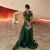 Eightree Emerald Green Prom Dresses Mermaid Stain Vintage Pleat Long Evening Gowns Abendkleider Dubai 2023 Formal Occasion