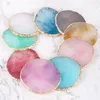 Ronde hars agate stone nagel kunst palet valse nagel tips mengen kleurtekening palletgel polish display plank manicure gereedschap gereedschap