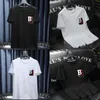 2021SS Frühling und Sommer neue Sweatshirts hochwertige Baumwolle bedrucktes Kurzarm-Rundhals-Panel-T-Shirt Größe M-L-XL-XXL-XXXL Farbe Schwarz Weiß