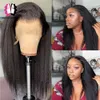 Hot Lace Wigs Yaki Human Hair 13x4 Front for Black Women Pre Plucked Kinky Straight Frontal Mstoxic 221216