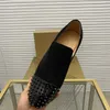 Top mens stylish studded shoes handcrafted real leather designer rock style unisex red soles shoes luxury fashion womens diamond encrusted casual shoe 00193