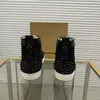 Top mens stylish studded shoes handcrafted real leather designer rock style unisex red soles shoes luxury fashion womens diamond encrusted casual shoe 00183