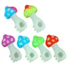 Wholesale Glow In Dark Pipes Colorful Silicone Mushroom Shape Herb Tobacco Oil Rigs Glass Porous Hole Filter Bowl Handpipes Smoking Cigarette Holder Tube