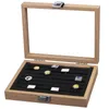 Rings Cufflinks Gift Box 24 Pairs Capacity Jewelry Storage Box Painted Wooden Boxes With Glass View A348