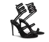 Luxur Design Sandal Lady High Heels Renes-C Women Dress Shoes Chandelier Empelled Leather Sandals Black Sandal Heel Wedding Party 35-43