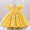 Girl Dresses Borns Toddler Clothing Baptism Princess Party Costume Baby Clothes Pageant Big Bow 1st Birthday Dress For Short Sleeve