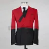 Męskie garnitury najnowsze koralowe czerwone garnitur 2PCS Custom Man Man Groom Wedding Tuxedo Party Proces Proces Performance Blazer Spods Set