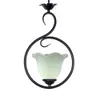 Pays rustique fer couloir plafond pendentif lumière balcon verre fleur suspension lampe rétro noir métal couloir suspendus luminaires