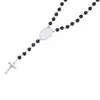 4 colors Sublimation necklace Heat Transfer Pendant Rosary bead Necklace Cross Jesus Metal Pendants FY5341 tt1226