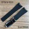 Coysa Brand Rubber -riem voor Rolex Sub 20 mm Zachte duurzame waterdichte horlogebanden Horloges Bandaccessoires met originele staal 258B