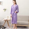 Men's Sleepwear White Couple V-Neck Long Bathrobe Summer Waffle Casual Robe Gown 3XL Loose Spring Autumn Dry Quickly Home Pijamas