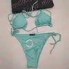 Sexy Bikini Set Bandage Badmode Letter Print Vrouwen Badpak Zomer Bh Zwemkleding