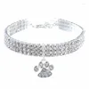 Vêtements de chien brillant collier de chat élastique réglable bébé chiot collier avec strass strass cou sangle petits accessoires pour animaux de compagnie