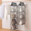 Storage Boxes Wardrobe Closet Hanging Handbag Organizer Clear Sundry Shoe Bag With Hanger Pouch Transparent Accessories Gear