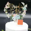 الإمدادات الاحتفالية للعروس إلى الكعكة الأكريلية المطبوعة توبيبر الدجاجة الحفل حلوى الديكور الزفاف العلم