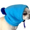 Regulacja odzieży dla psa Mała futrzana piłka domowa czapka czysta kolor ciepły sznurka zimowa polar kreatywny lampart do drukowania kapeluszy