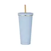 26oz Lidsstraws 스테인리스 스틸 물병을 가진 26oz 금속 화려한 텀블러 750ml 이중 단열 컵 마시는 우유 머그잔 A12