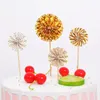 Fournitures de fête 4 pièces/sac fleur gâteau Topper anniversaire mariage haut drapeau Cookie cuisson décoration fête