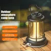 Portable Lanterns Vintage Metal Hanging 8000mAh Warm Light Led Camping Lantern Rechargeable Tent For Outdoor Hiking