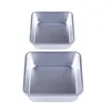 Herramientas para hornear 2 piezas de aleación de aluminio Mousse molde cuadrado para pasteles utensilios para hornear decoración 8 pulgadas 4