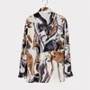 Mens Casual Shirts 2022 Designer Streetwear Fashion Ink Printing Button Up Shirt Regular Fit Lapel Hawaiian Long Sleeve