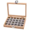 Wood Jewelry Display Box Earrings Necklace Display Tray Ring Bracelet Storage Boxes Glass Dust Cover A348