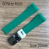 COYSA Marken-Kautschukarmband für ROLEX SUB 20 mm, weiches, langlebiges, wasserdichtes Uhrenarmband, Uhrenarmband-Zubehör mit Originalstahl 258B