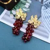 Stud Earrings Garnet Pendant Drop Grape Copper Material Statement Accessories For Women