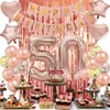 Set di palloncini dorati rosa Palloncini per feste Confine transfrontaliero Compleanno per bambini Matrimonio d'oro e altro pacchetto di palloncini in pellicola di alluminio digitale Regalo per la decorazione della casa