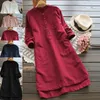 Casual Dresses Y2k Women Clothing Cotton Linen Autumn Ethnic Style Spring Vintage Elegant Streetwear Long Sleeve Dress For