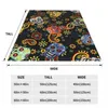 Blankets Soft Warm Flannel Blanket Cute Day Of The Dead Skulls With Bandana Paisley Travel Portable Winter Throw Thin Bed Sofa