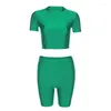 Tracksuits voor dames Zhymihret Casual Crop Top en shorts Twee stukken Set Ladies 2022 Summer Yoga Sporty dames tracksuit vrouwelijk festival