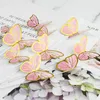 Festive Supplies 10pcs Stamping Gold Pink Butterfly Cake Toppers Princess Girl Wedding Happy Birthday Party Decor Dessert