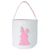 Easter Bunny Bag Festlig paljett Plush Cylinder Egg Basket Easter Rabbit Present Väskor