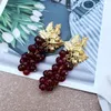 Stud Earrings Garnet Pendant Drop Grape Copper Material Statement Accessories For Women