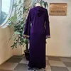 Roupas étnicas roxas abaya dubai túmulo long djelaba femme musulmanes peru islã islâmico vestido hijab africano para mulheres caftan