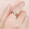 Cluster Rings TYO Fashion Star Print Stainless Steel Crystal Stone Finger Jewelry Gift For Couple Valentine's Day Drop Wholesale