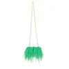 Cosmetic Bags Luxury Ostrich Feather Handbag For Women Girls Plush-Crossbody Bag Wedding Purses All-match Evening Clutch