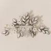 Mariage mariée cheveux noirs peigne fleur floral bandeau couronne diadème cristal strass balancent boucles d'oreilles ensemble de bijoux fête bal bling bijoux