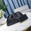 Excellent quality woven purse whole evening bag luxury design Australia soft Lambskin crochet it cloudy bags pouch genuine lea2685