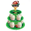 Feestelijke benodigdheden 3-Tier Football Touch Down Cupcake Holder voor voetbal/honkbal Happy Birthday Baseball/Football Game Party Decorations