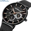 Men Watches CRRJU Luxury Famous Top Brand Men's Fashion Casual Dress Watch Military Quartz Wristwatches Relogio Masculino Saa209x
