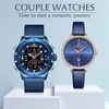 Couple Montres NAVIFORCE Top Marque En Acier Inoxydable Quartz Montre-Bracelet pour Hommes et Femmes Mode Casual Horloge Cadeaux Ensemble pour 2261