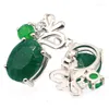 Boucles d'oreilles à tige 18x11mm Jazaz Infinity Anniversary 2.9g Real Green Emerald For Sister 925 Solid Sterling Silver