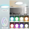 مصباح مصباح السقف LED مع Alexa/Google WiFi RGB موسيقى الزخرفة الموسيقية لغرفة المعيشة غرفة الطعام