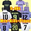 Benzema Soccer Jerseys 22 23 مشجعًا نسخة لاعب كرة قدم فيني Jr Modric Rodrygo Rudiger Men 2022 2023 Camavinga casemiro Real Madrids Men Kids Clow مجموعة 3XL 4XL