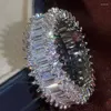 Pierścionki ślubne Misananryne luksus cyrkon dla kobiet 925 srebrny cr kryształowy pierścionek zaręczynowy biżuteria