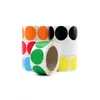 500 uds/rollo 1 pulgada redondo colorido en blanco autosellado adhesivo etiquetas artículos clasificados círculo etiquetas de sellado de papel en bolsas y cajas