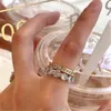 مصمم أزياء حلقة مزدوجة DECK Diamond Band Rings ارتباطات مجوهرات فاخرة للنساء الهدايا الحب